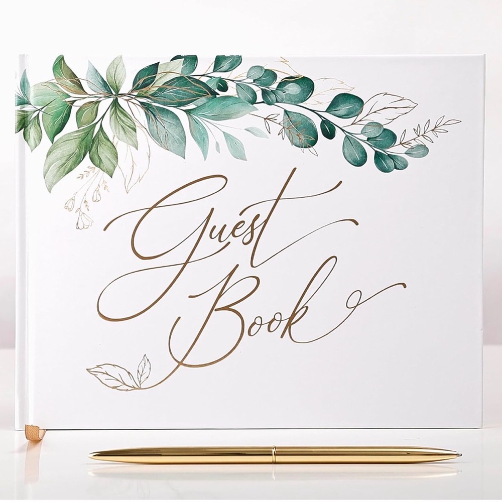 Elegant Guest Book with Gold Pen
